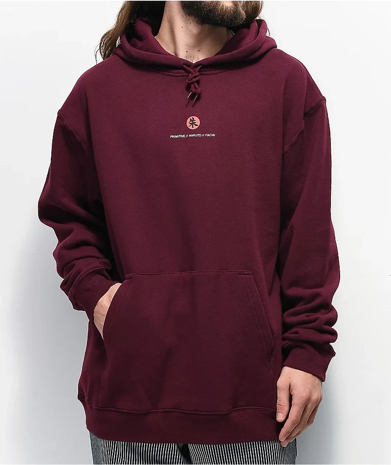 Primitive x Naruto Crows Burgundy Hoodie
