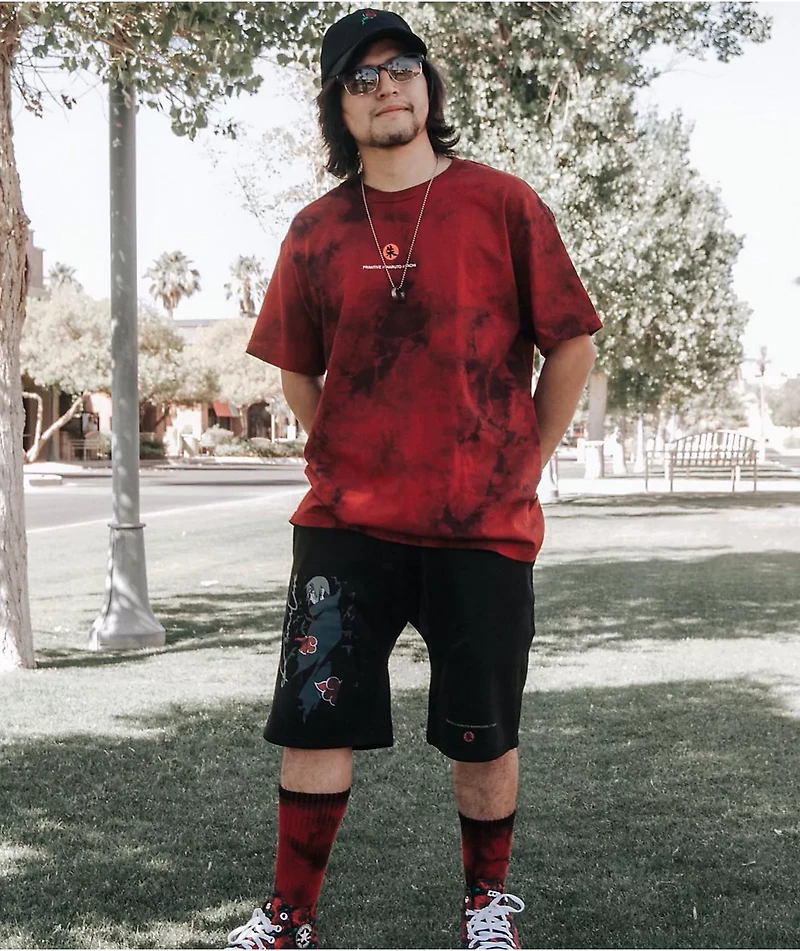 Primitive x Naruto Crows Washed Burgundy T-Shirt