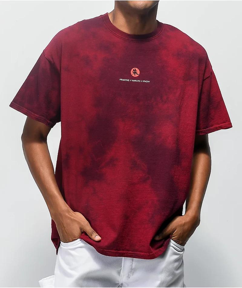 Primitive x Naruto Crows Washed Burgundy T-Shirt