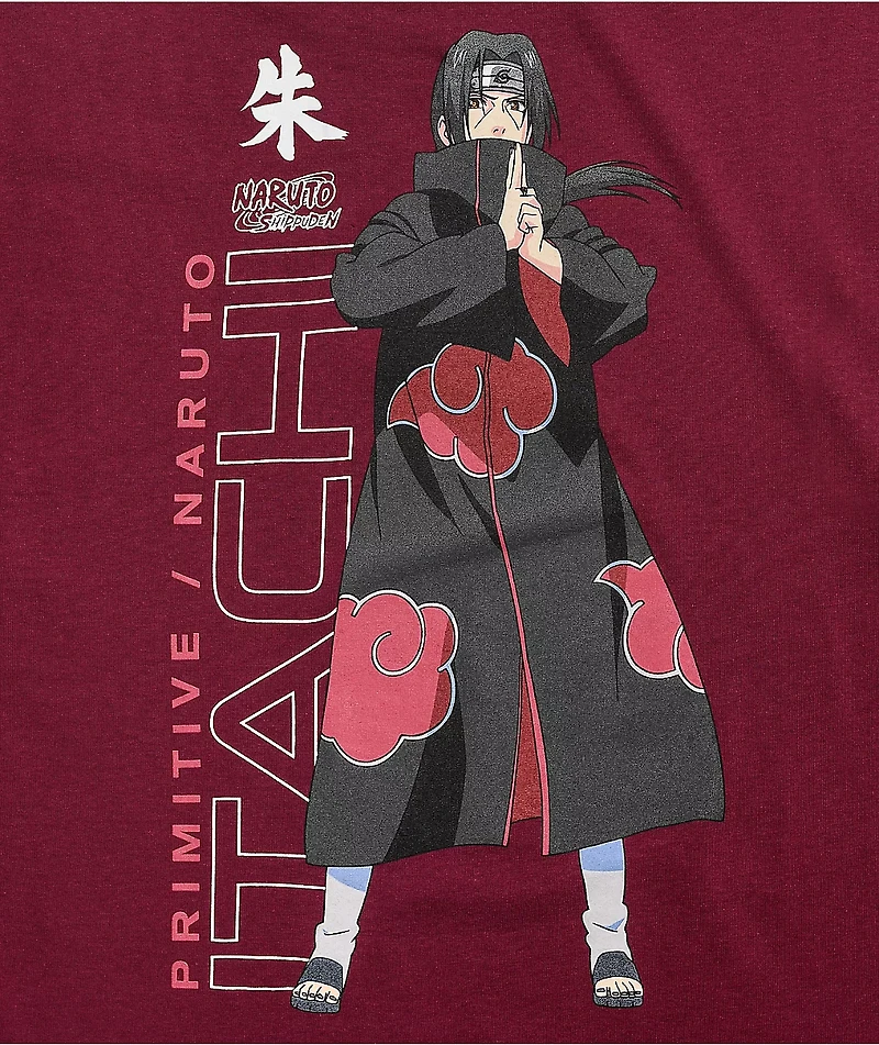 Primitive x Naruto II Itachi Burgundy T-Shirt