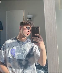 Primitive x Naruto Sasuke P Washed Grey & Black Tie Dye T-Shirt