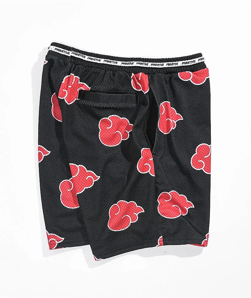 Primitive x Naruto Shippuden Akatsuki Black Mesh Shorts