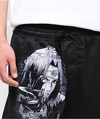 Primitive x Naruto Shippuden Clones Black Mesh Shorts