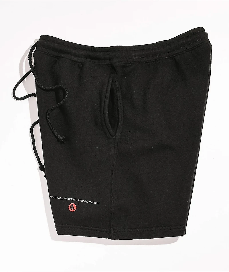 Primitive x Naruto Shippuden Crows Black Sweat Shorts