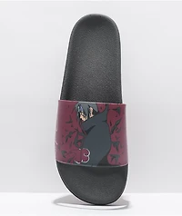 Primitive x Naruto Shippuden Crows Burgundy Slide Sandals