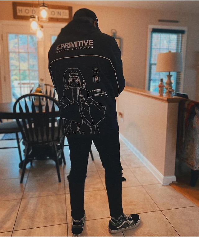 Primitive x Naruto Shippuden II Itachi Black Windbreaker Jacket