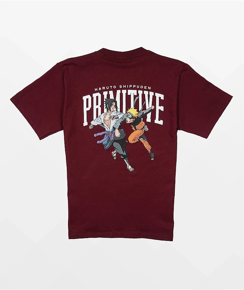 Primitive x Naruto Shippuden II Kids Versus Sasuke Burgundy T-Shirt