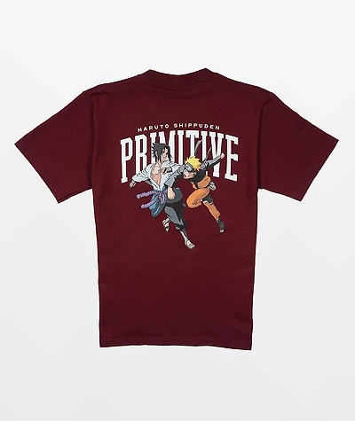 Primitive x Naruto Shippuden II Kids Versus Sasuke Burgundy T-Shirt
