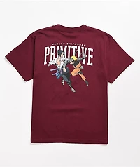 Primitive x Naruto Shippuden II Kids Versus Sasuke Burgundy T-Shirt