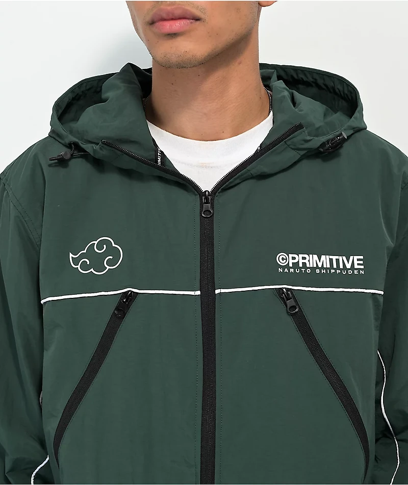 Primitive x Naruto Shippuden Itachi Green Windbreaker Jacket
