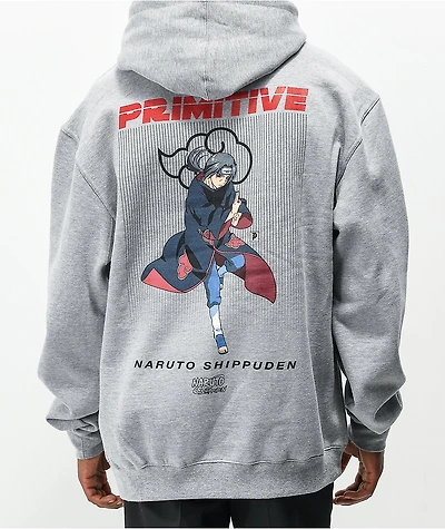 Primitive x Naruto Shippuden Itachi Uchiha Grey Hoodie