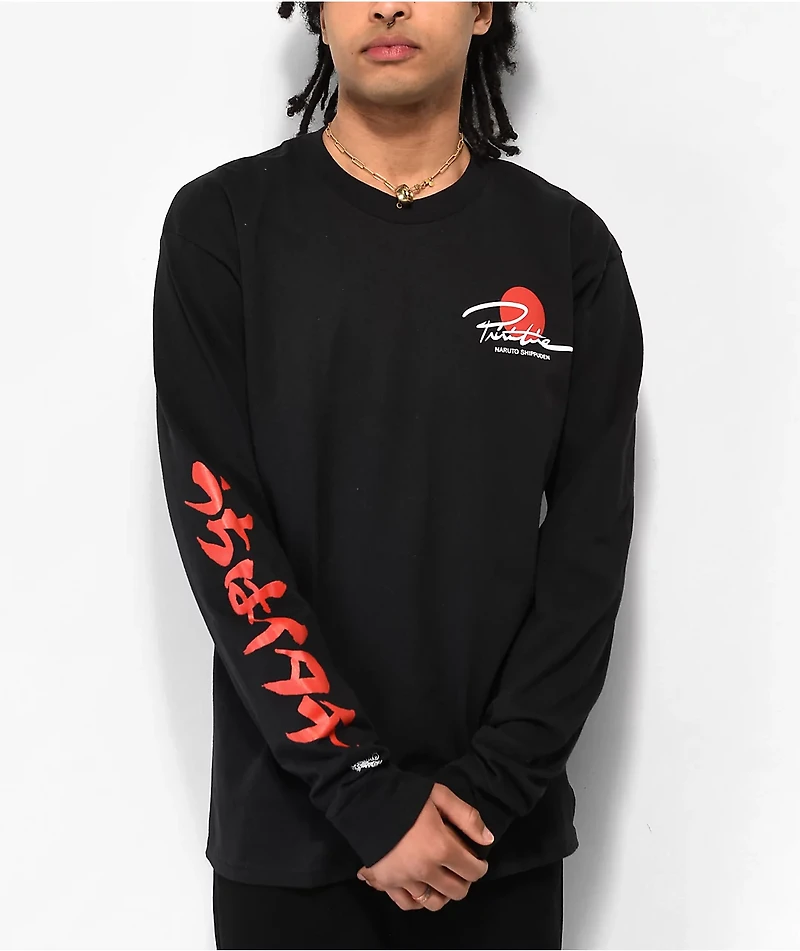 Primitive x Naruto Shippuden Itachi Warning Black Long Sleeve T-Shirt