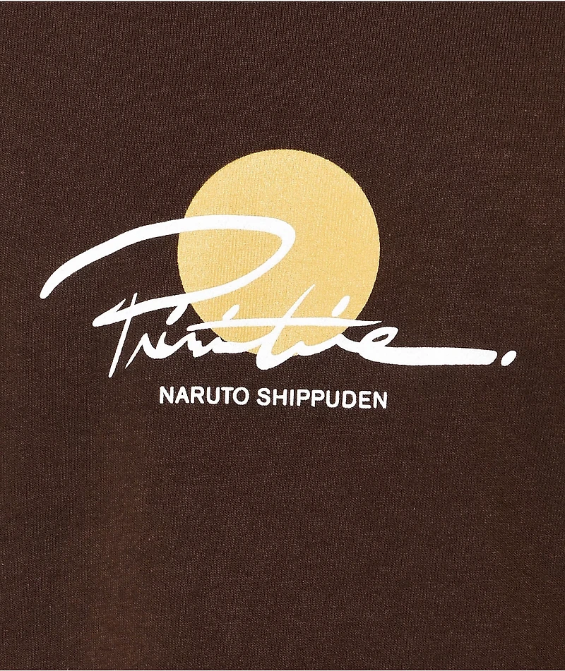 Primitive x Naruto Shippuden Itachi Warning Brown T-Shirt