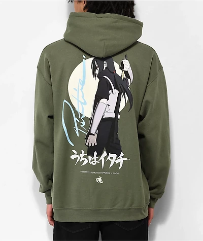 Primitive x Naruto Shippuden Itachi Warning Green Hoodie