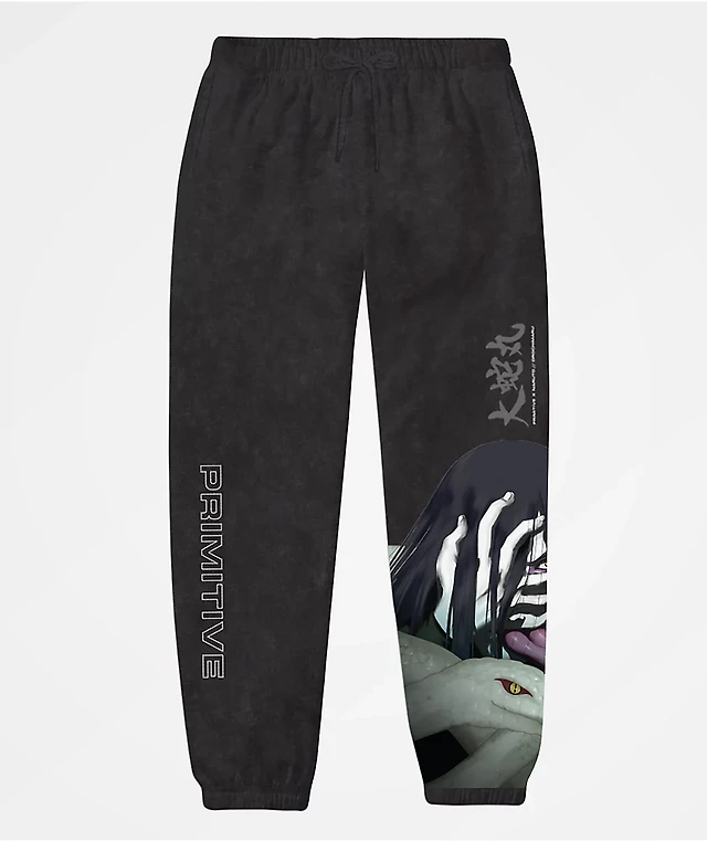 Primitive x Naruto Shippuden Orochimaru Black Wash Sweatpants
