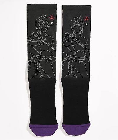 Primitive x Naruto Shippuden Sasuke Strike Black Crew Socks