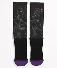 Primitive x Naruto Shippuden Sasuke Strike Black Crew Socks