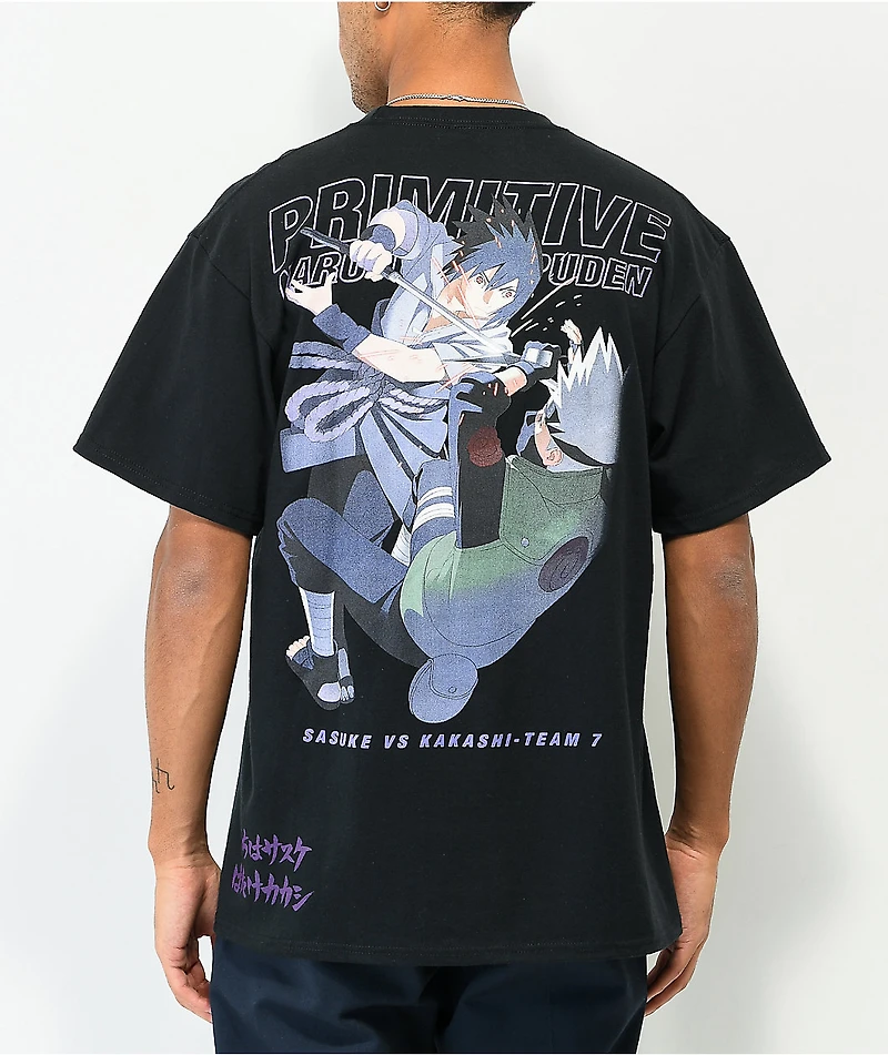 Primitive x Naruto Shippuden Sasuke vs. Kakashi Black T-Shirt