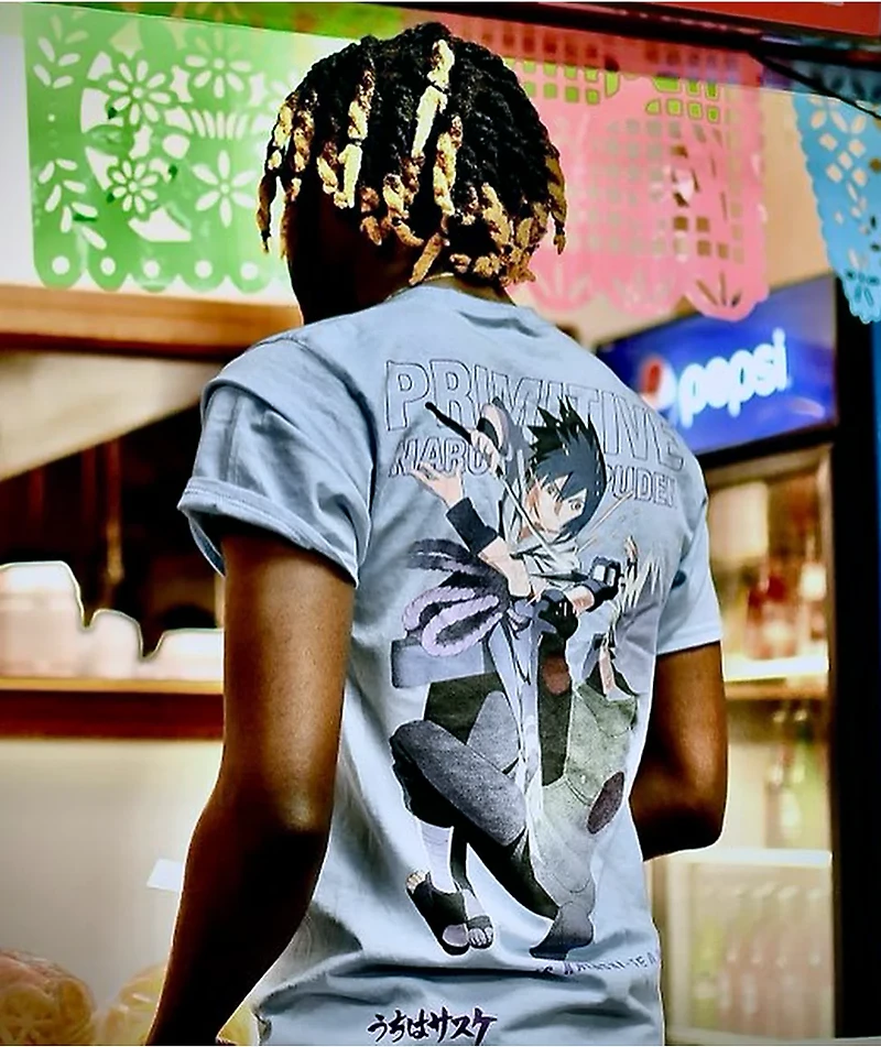 Primitive x Naruto Shippuden Sasuke vs. Kakashi Blue T-Shirt