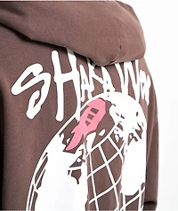 Primitive x Shaka Wear Takeover Brown Heavyweight Hoodie