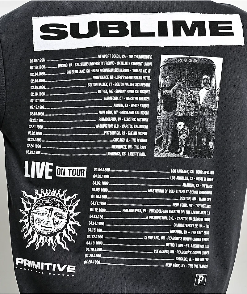 Primitive x Sublime Rise Black Wash Heavyweight Zip Hoodie