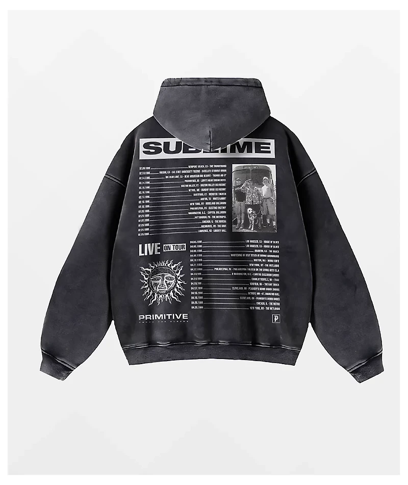 Primitive x Sublime Rise Black Wash Heavyweight Zip Hoodie