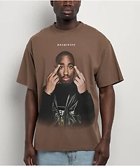Primitive x Tupac Icon Brown Heavyweight T-Shirt