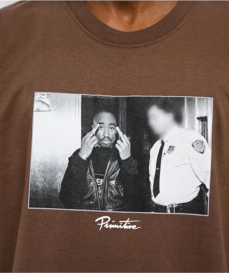 Primitive x Tupac Icon Brown T-Shirt