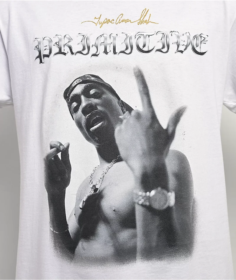 Primitive x Tupac One White T-Shirt
