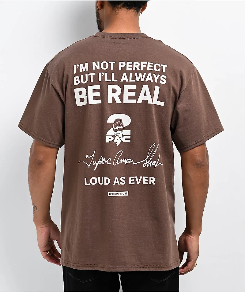 Primitive x Tupac Truth Brown T-Shirt