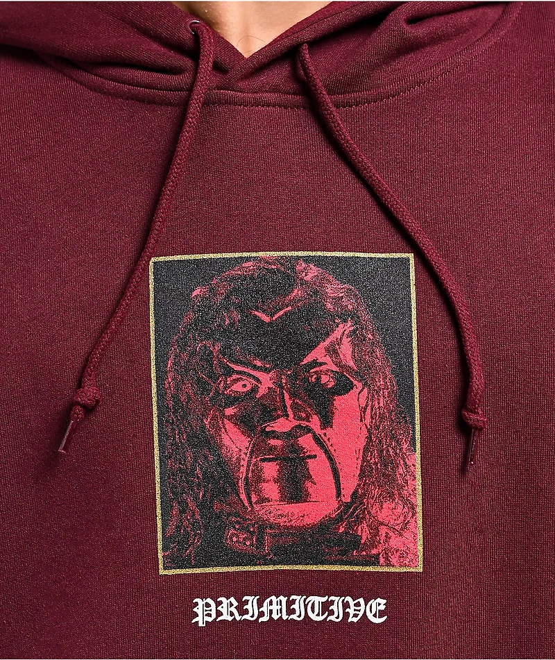 Primitive x WWE Kane Burgundy Hoodie