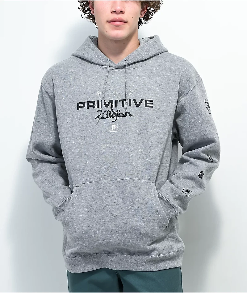 Primitive x Zildjian Flight Grey Hoodie