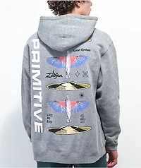 Primitive x Zildjian Flight Grey Hoodie
