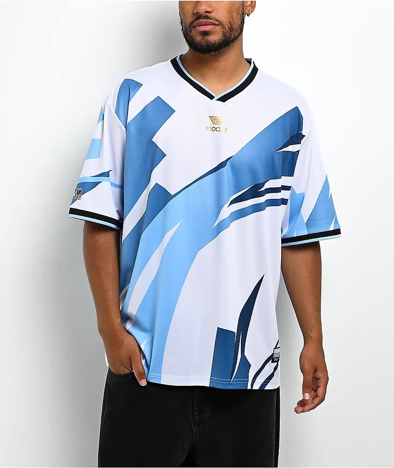 Pro Club Argentina White & Blue Soccer Jersey