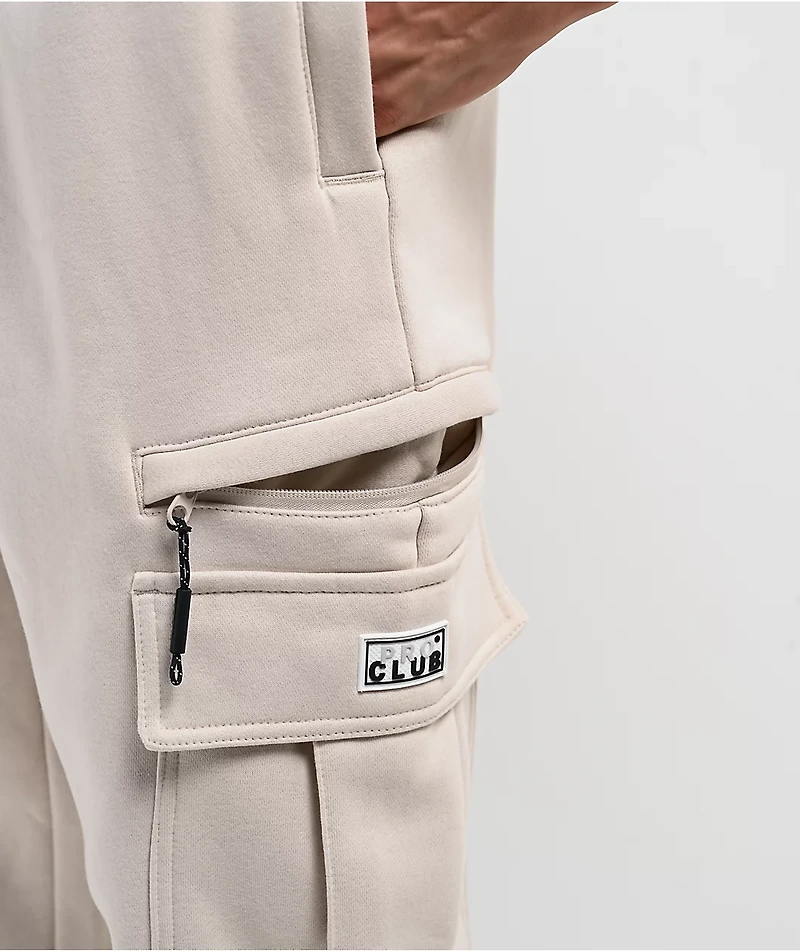 Pro Club Beige Cargo Sweatpants