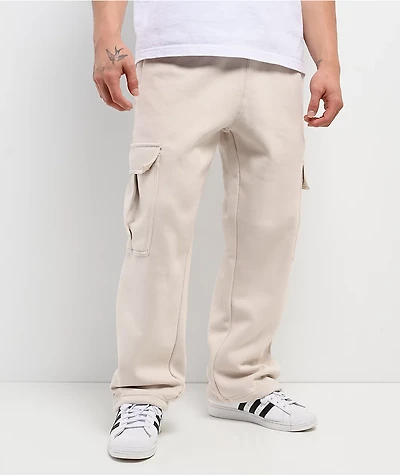Pro Club Beige Cargo Sweatpants