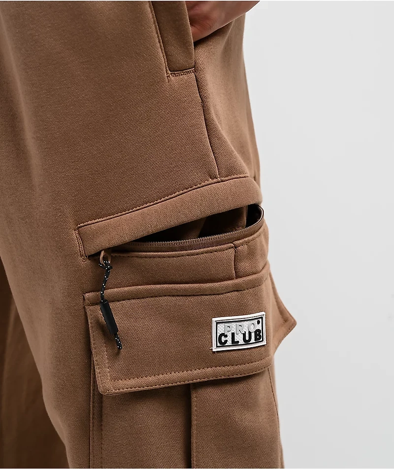 Pro Club Brown Cargo Sweatpants