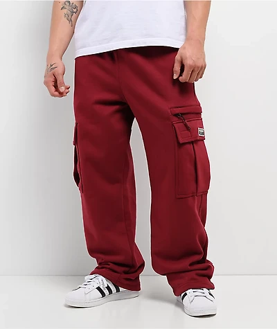 Pro Club Burgundy Cargo Sweatpants
