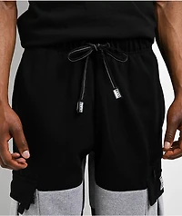 Pro Club Color Block Black & Grey Heavyweight Cargo Sweatpants