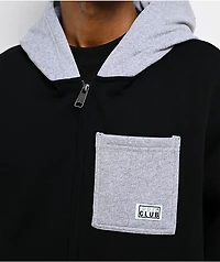 Pro Club Color Block Black & Grey Heavyweight Zip Hoodie