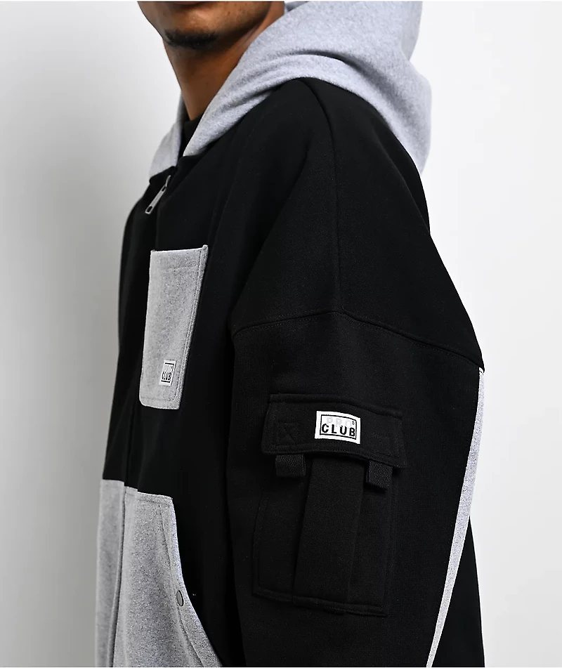 Pro Club Color Block Black & Grey Heavyweight Zip Hoodie