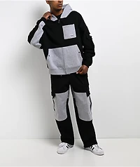 Pro Club Color Block Black & Grey Heavyweight Zip Hoodie