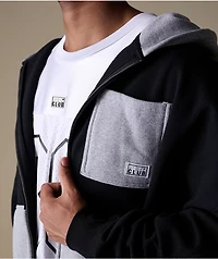 Pro Club Color Block Black & Grey Heavyweight Zip Hoodie