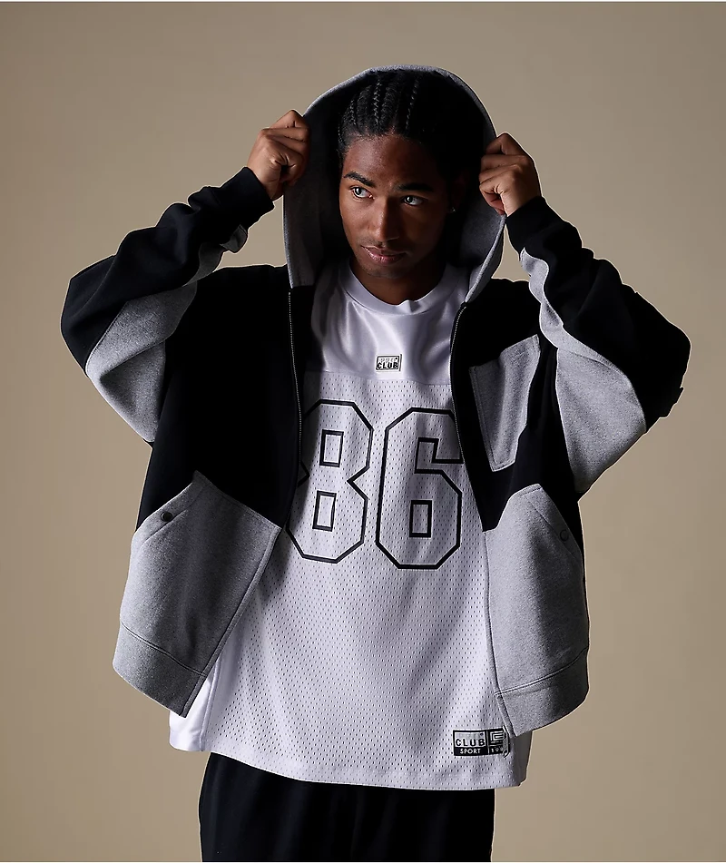 Pro Club Color Block Black & Grey Heavyweight Zip Hoodie