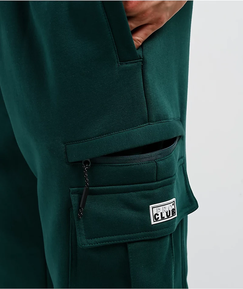 Pro Club Dark Green Cargo Sweatpants