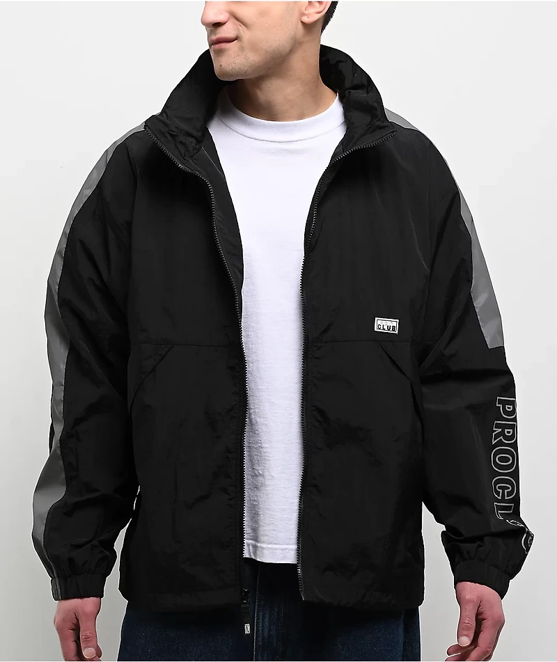 Pro Club Full Court Black Windbreaker Zip Jacket