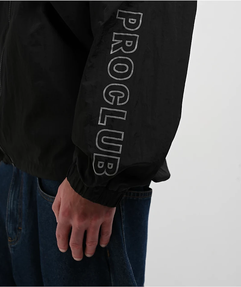 Pro Club Full Court Black Windbreaker Zip Jacket