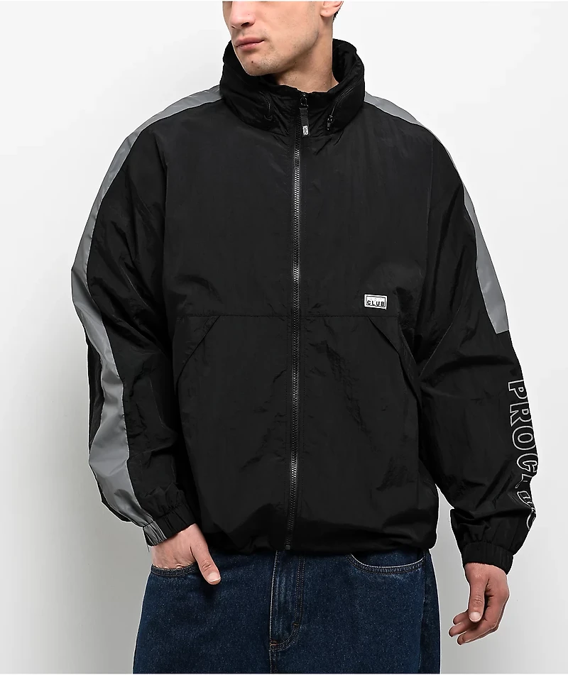 Pro Club Full Court Black Windbreaker Zip Jacket