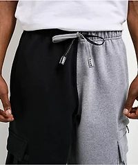 Pro Club Half And Half Black & Grey Heavyweight Cargo Sweatpants