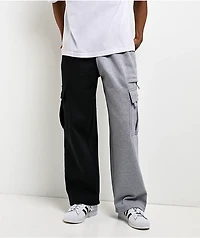 Pro Club Half And Half Black & Grey Heavyweight Cargo Sweatpants